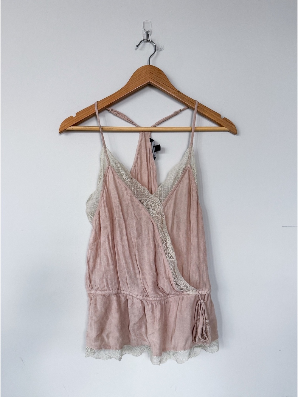 American Eagle Size Medium Lace Coquette Fairy Racerback Tank Top Cami Pink